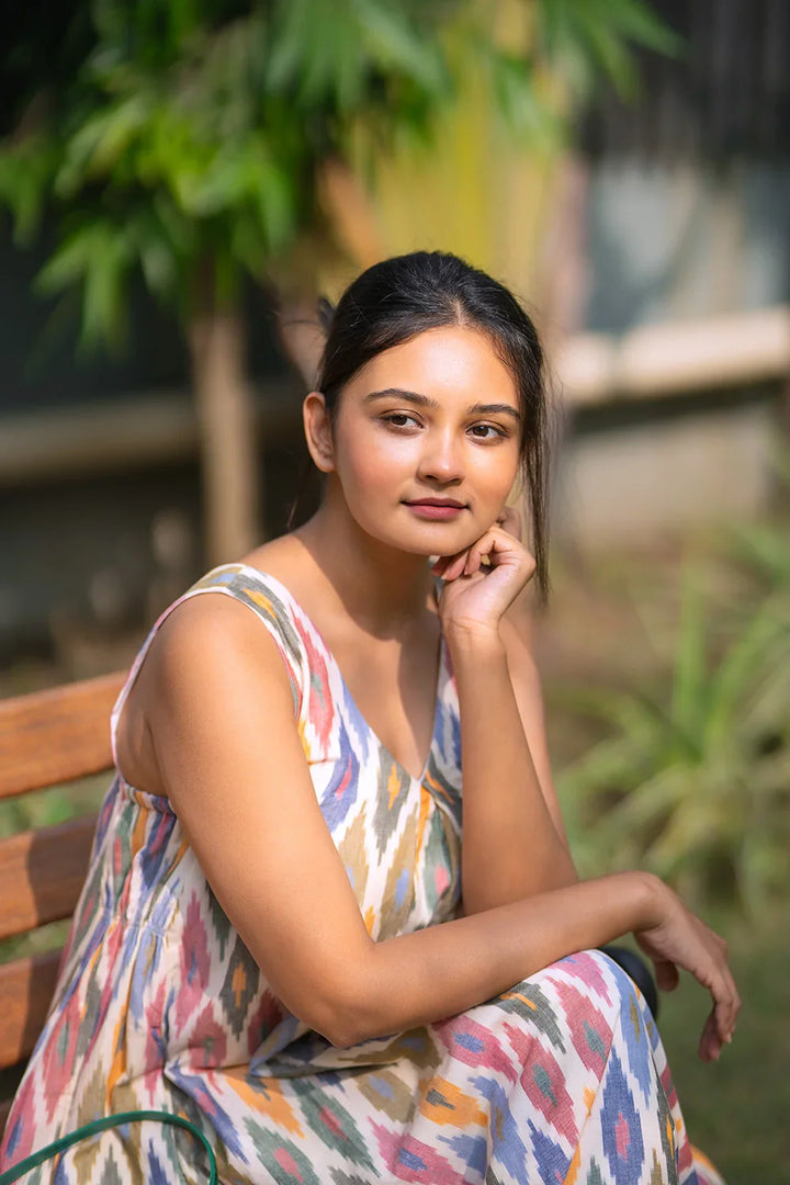 Casatta Ikkat Cotton Dress | SHOBITAM