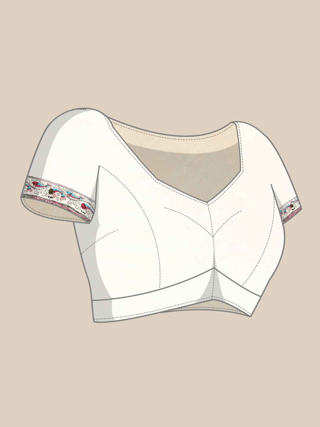 Handloom White Silk Kantha Saree with Blouse piece