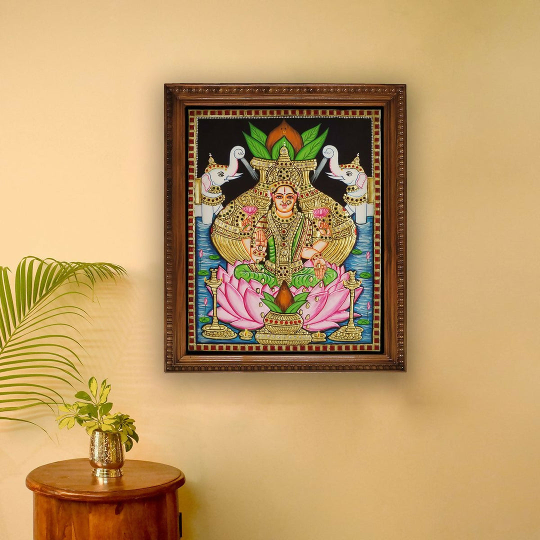 TANJORE PAINTING KALASHAM LAKSHMI 12*15 | SHOBITAM