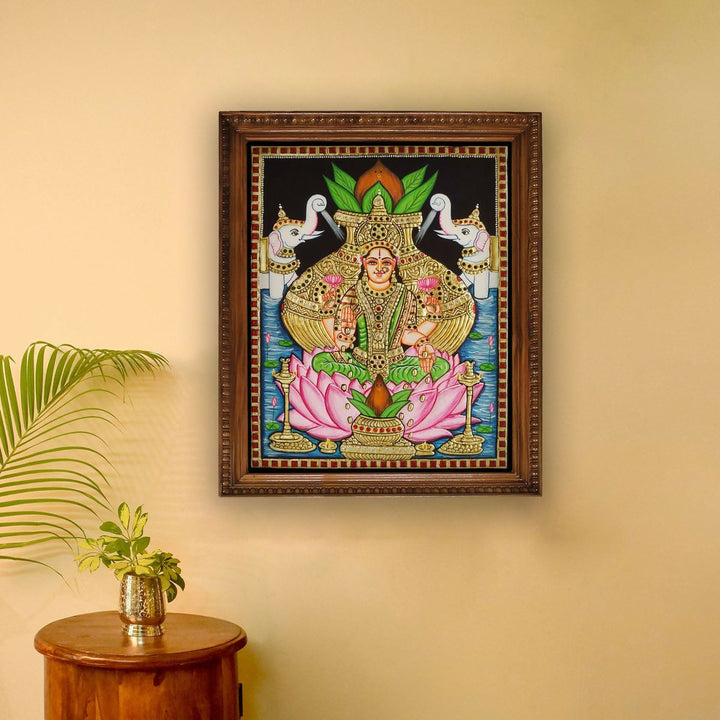 TANJORE PAINTING KALASHAM LAKSHMI 12*15 | SHOBITAM