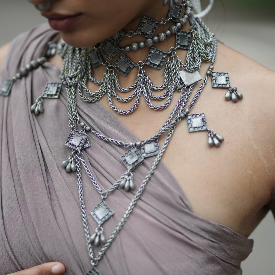 Maniratna Chain Choker Necklace | SHOBITAM