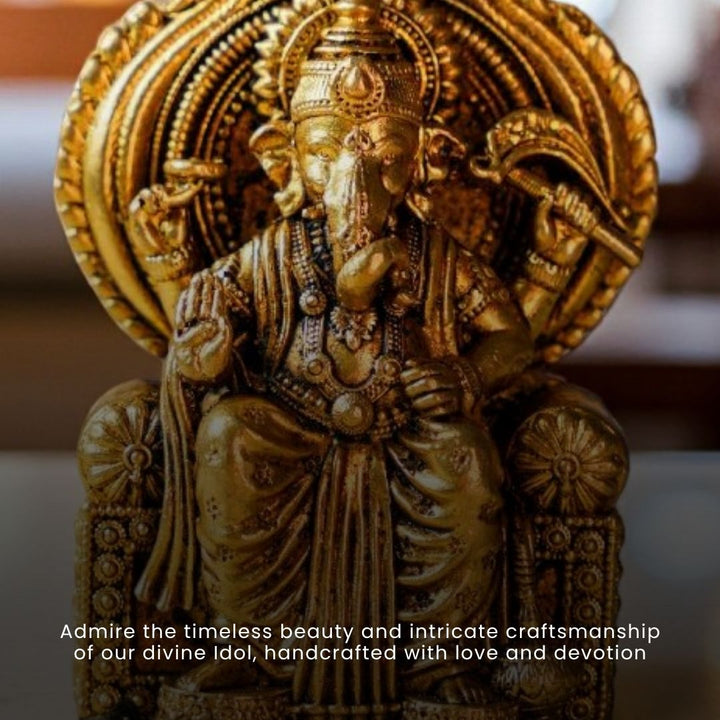 Handmade Brass Ganesha Idol for Car Dashboard | Lalbaugcha Raja Ganpati Murti