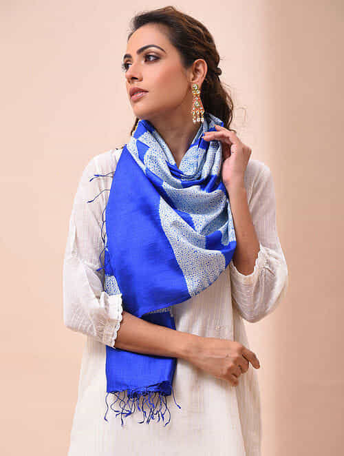 Hand woven Shibori Silk Stole | SHOBITAM
