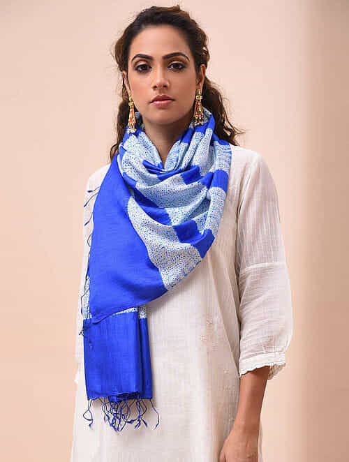Hand woven Shibori Silk Stole | SHOBITAM