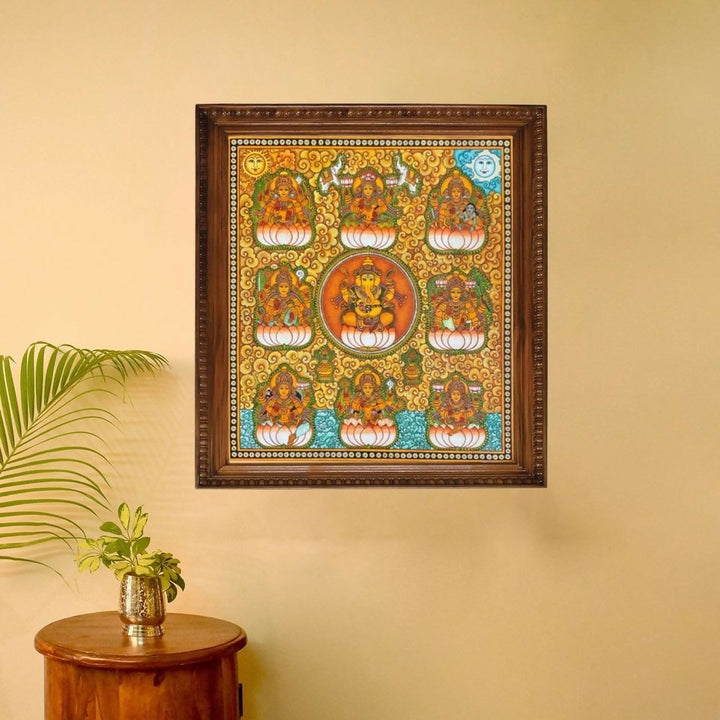 MURAL PAINTING ASHTALAKSHMI 54*45 | SHOBITAM