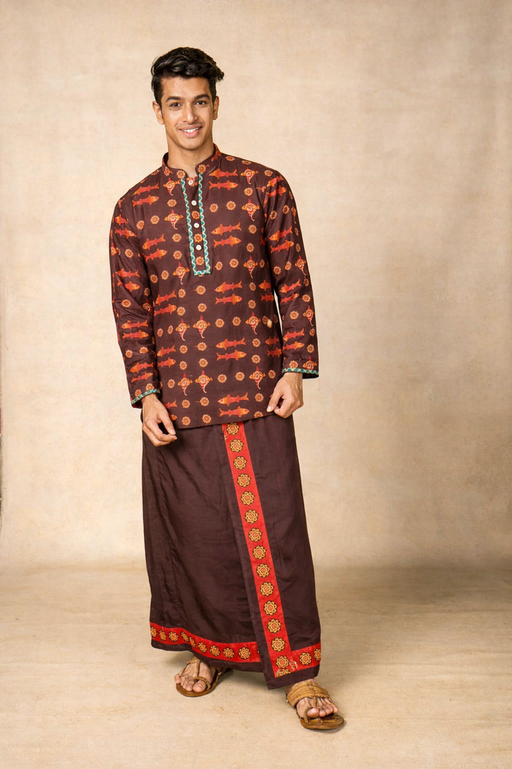 Matsya Mudra kurta man | SHOBITAM