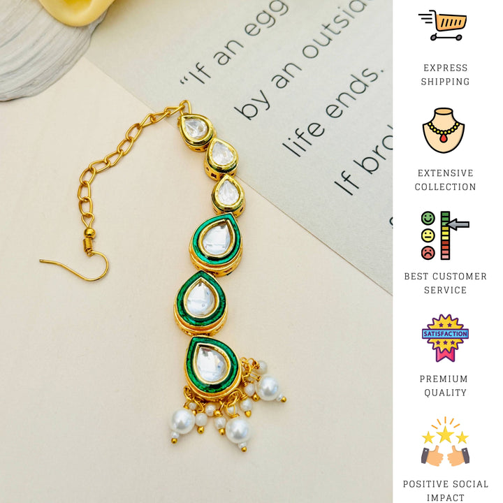 Traditional Gold Plated Kundan Maangtikka | SHOBITAM