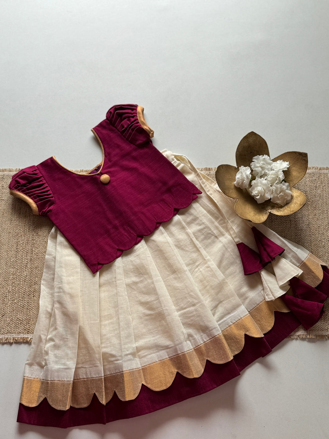 Arshi Crop top and skirt - Onam Edit Express | SHOBITAM