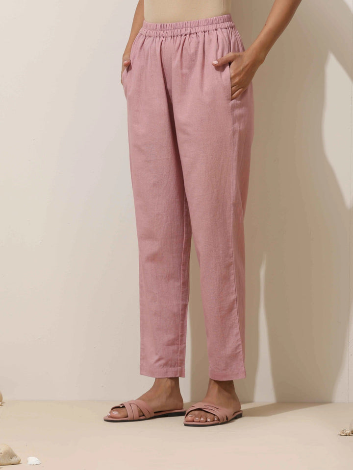 Mint Green Cotton Linen Kurta Pant Set | SHOBITAM