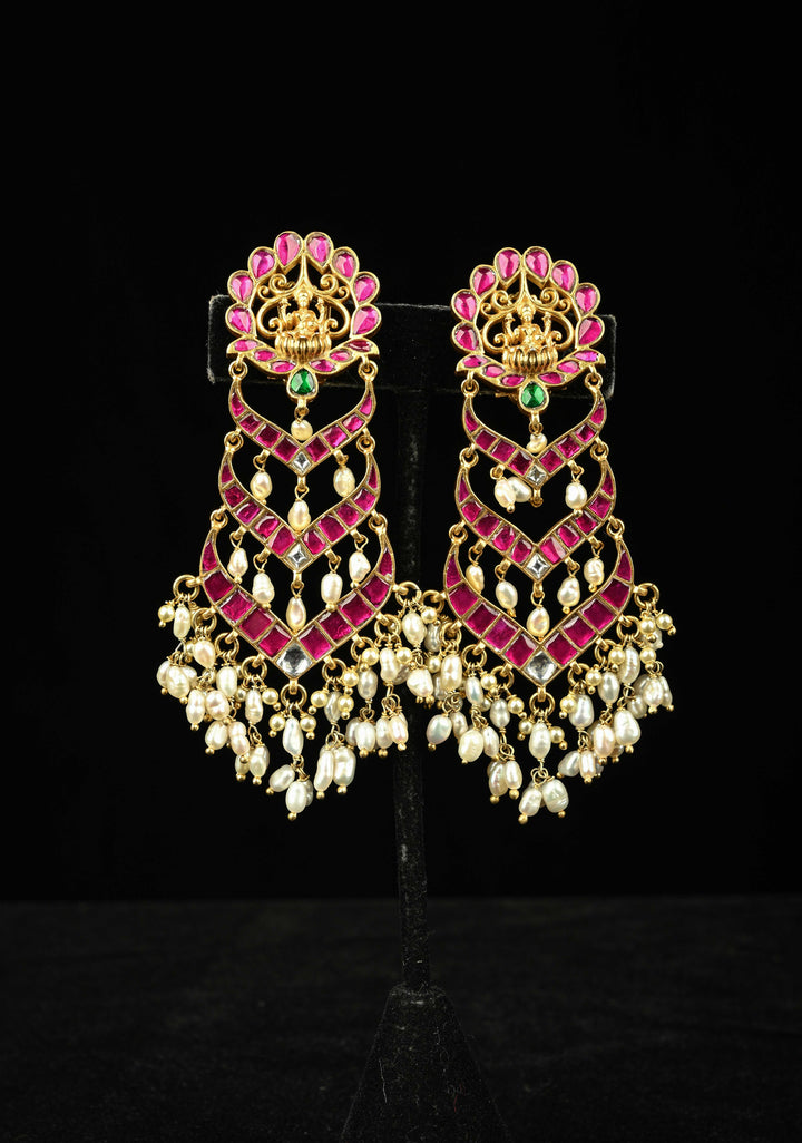 92.5 Pure Silver, Gold Plated Jhoomar Chandelier Earrings