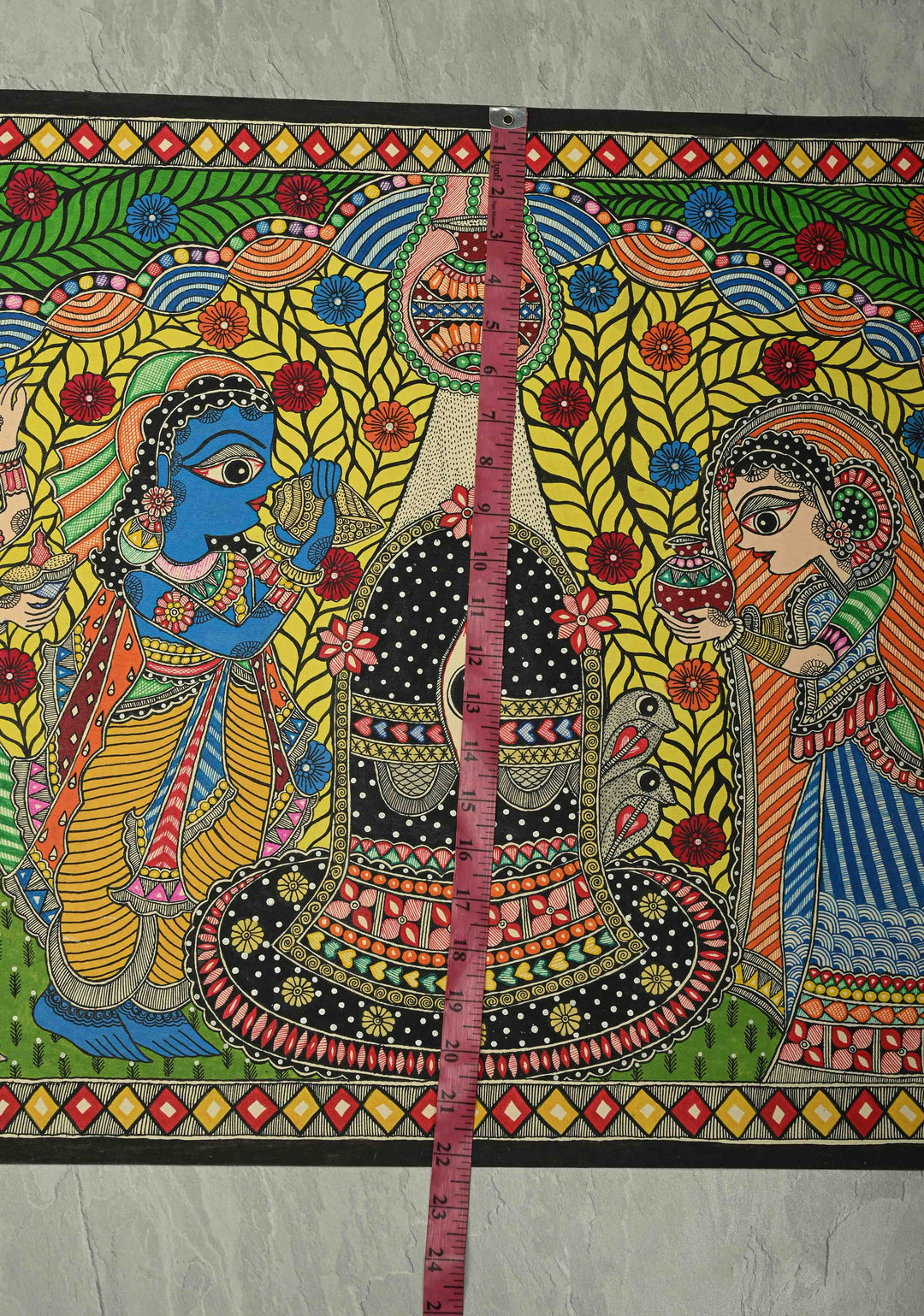 Rama Praying to Shiva at Rameswaram on Kalamkari Fabric, Unframed,30 x 22 | SHOBITAM