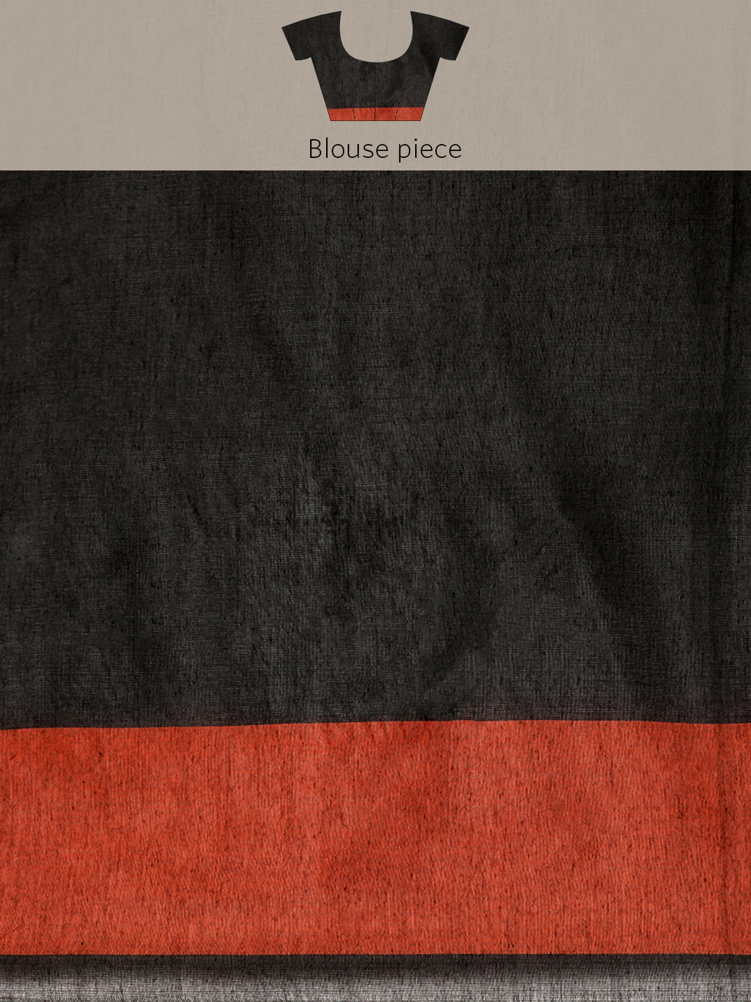 Gray Color block Pure Cotton Saree with Minimal Border and  Blouse piece