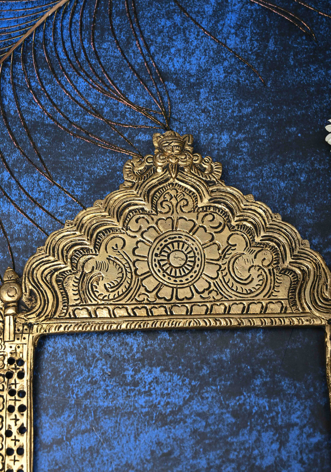 11" Prabhavali Antique Brass Arch-shaped Temple Frame , Indian Decorative Wall Hanging