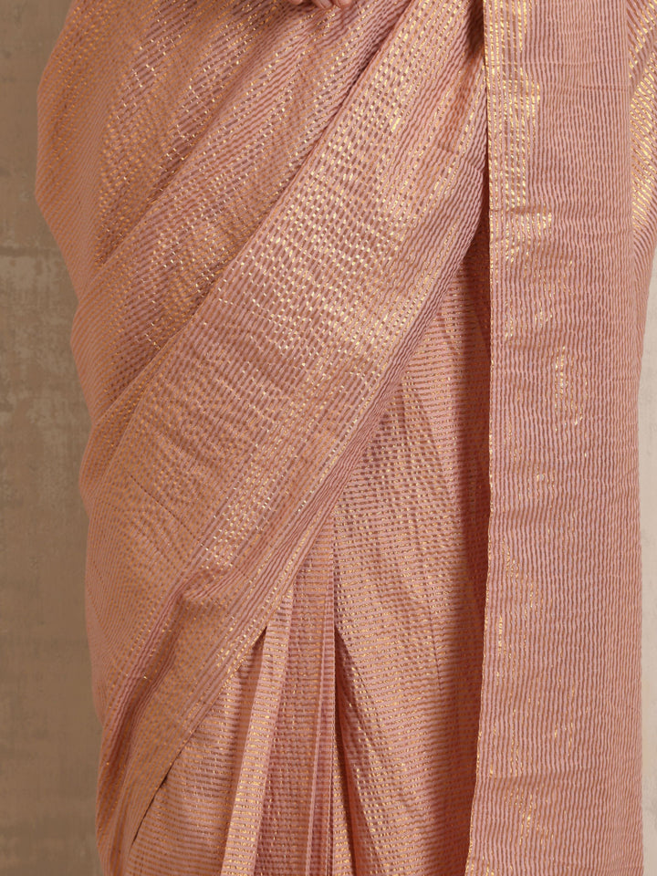 Pink Gold Lurex Saree | SHOBITAM