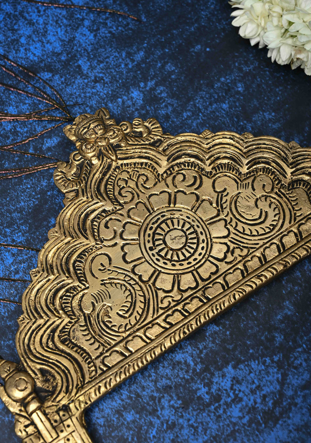 11" Prabhavali Antique Brass Arch-shaped Temple Frame , Indian Decorative Wall Hanging