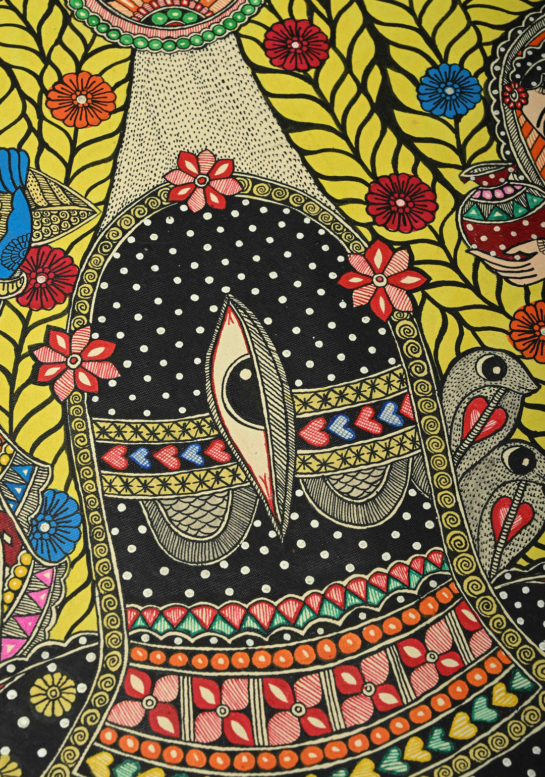 Rama Praying to Shiva at Rameswaram on Kalamkari Fabric, Unframed,30 x 22 | SHOBITAM