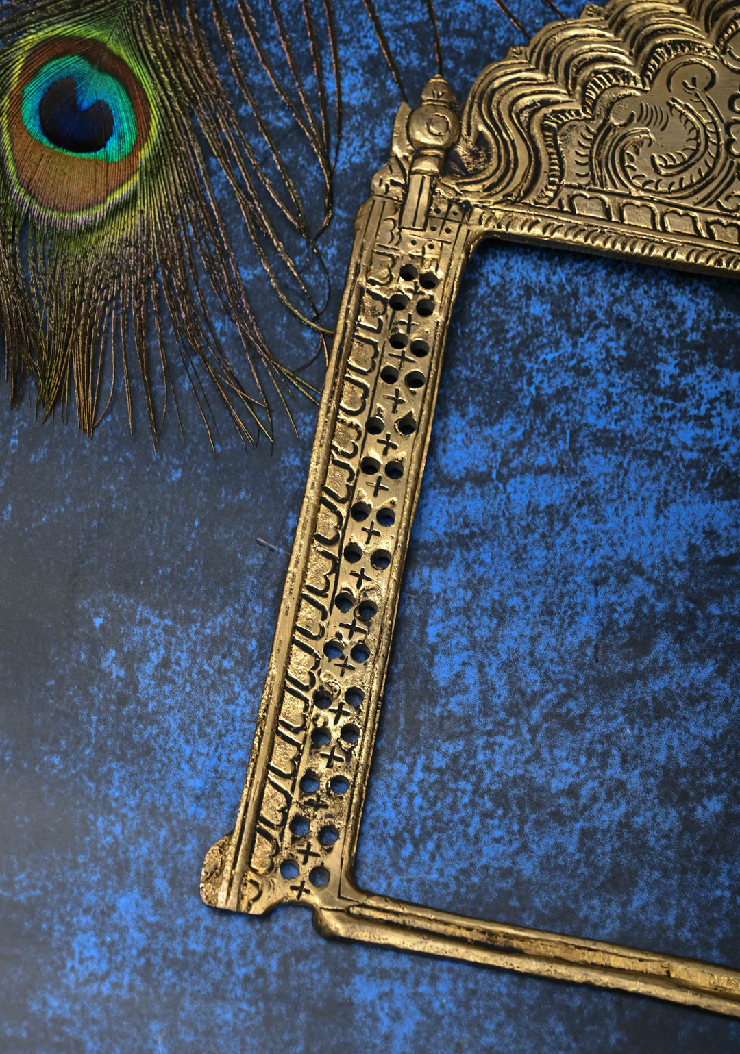 11" Prabhavali Antique Brass Arch-shaped Temple Frame , Indian Decorative Wall Hanging
