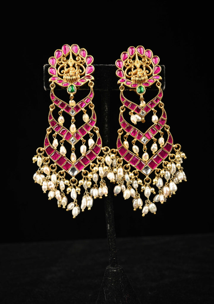 92.5 Pure Silver, Gold Plated Jhoomar Chandelier Earrings