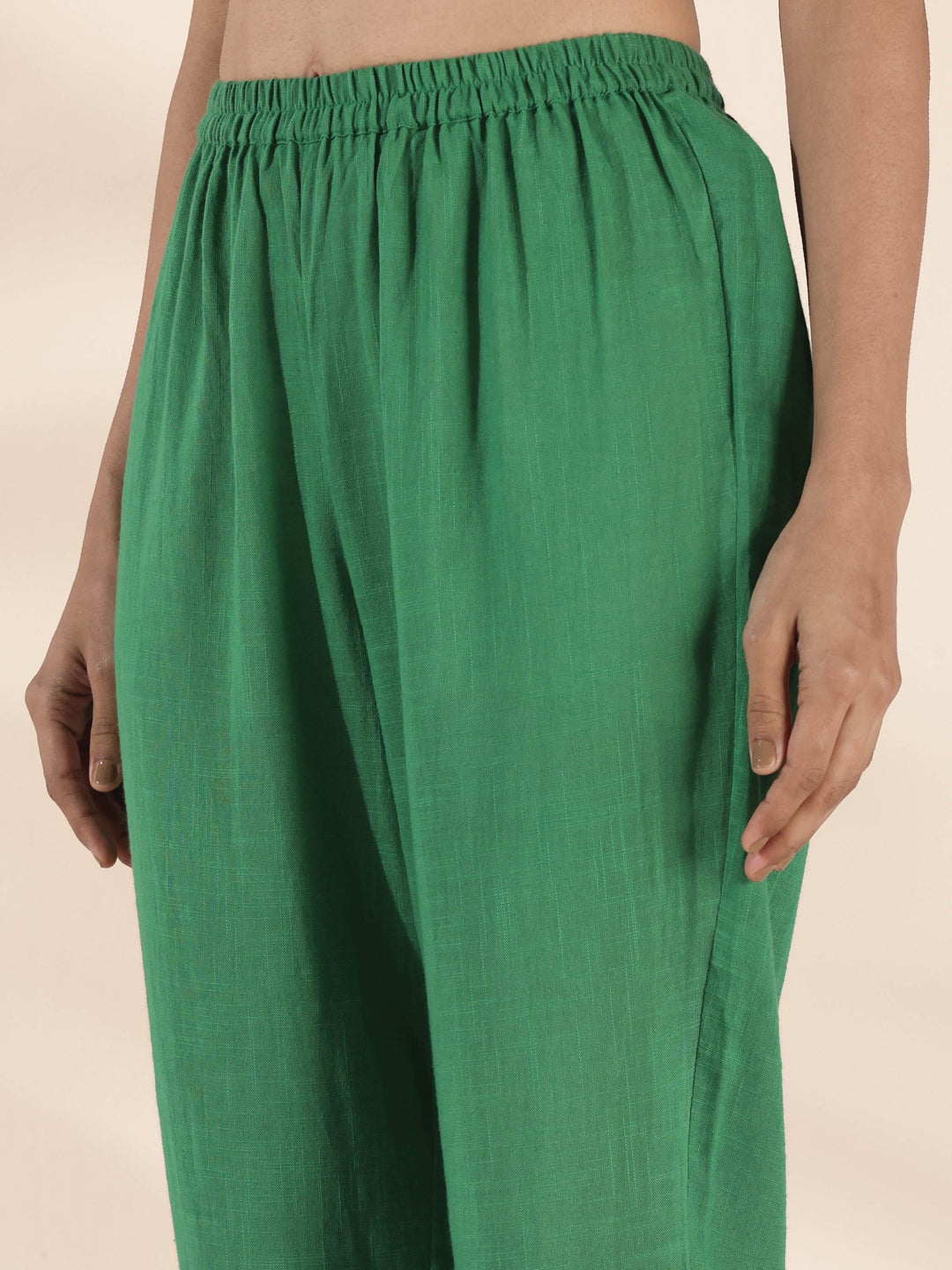 Green Cotton Relaxed Co-ord Set | SHOBITAM