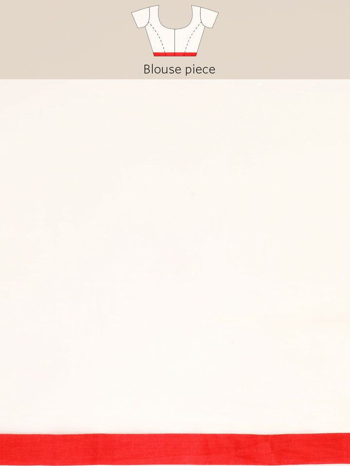 Handloom Solid Cotton Saree with Blouse Piece | SHOBITAM