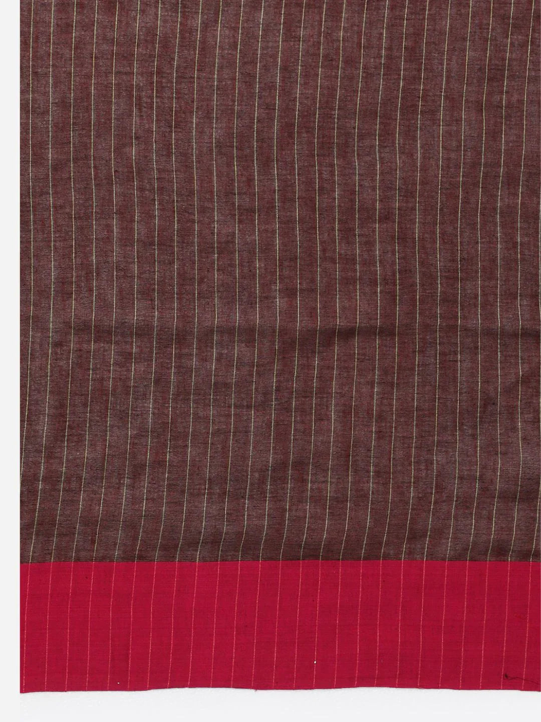 Brown Handloom Jamdani Cotton Saree With Blouse Piece