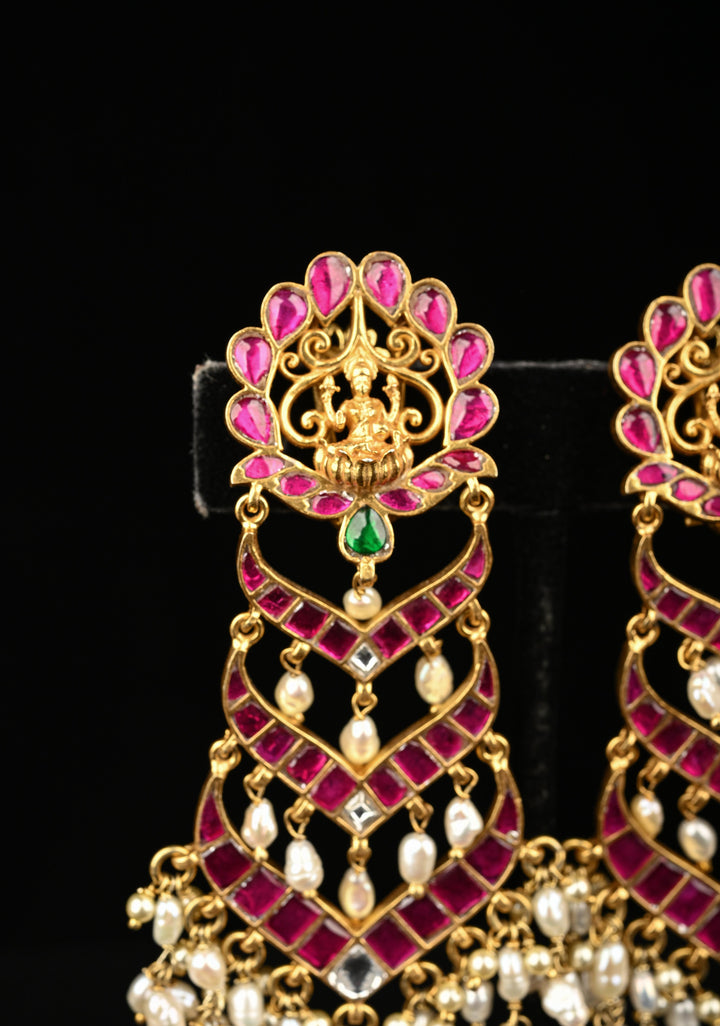 92.5 Pure Silver, Gold Plated Jhoomar Chandelier Earrings