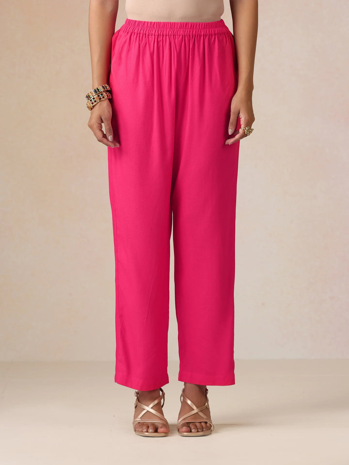 Pink Boota Print Viscose Flared Kurta Co-ord Set | SHOBITAM