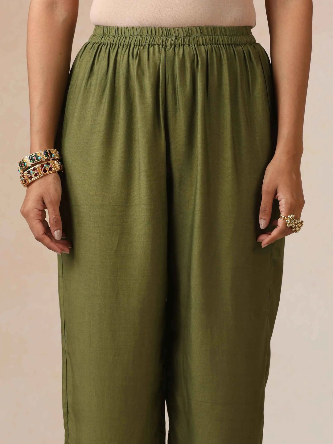 Pink Gold Foil Print Muslin Silk A-line Kurta Set | SHOBITAM
