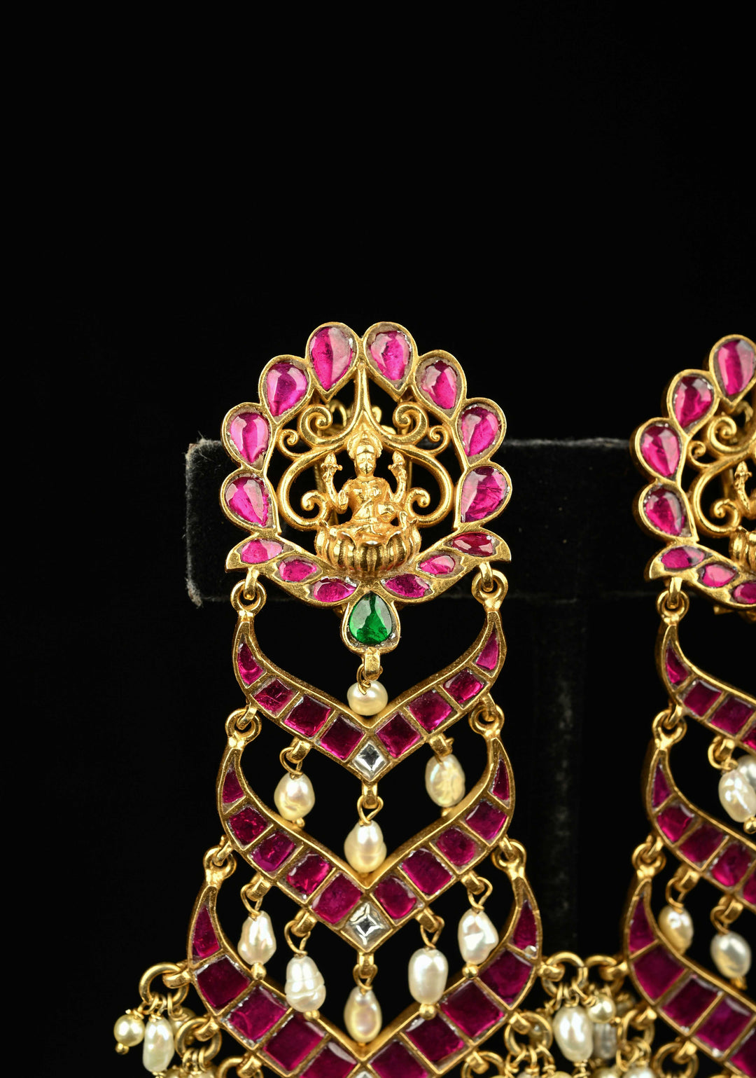 92.5 Pure Silver, Gold Plated Jhoomar Chandelier Earrings