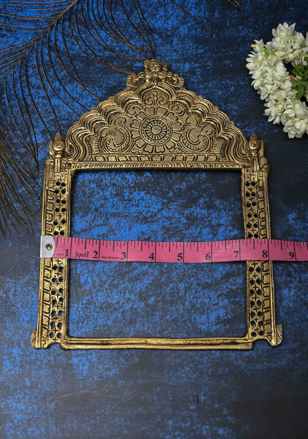 11" Prabhavali Antique Brass Arch-shaped Temple Frame , Indian Decorative Wall Hanging