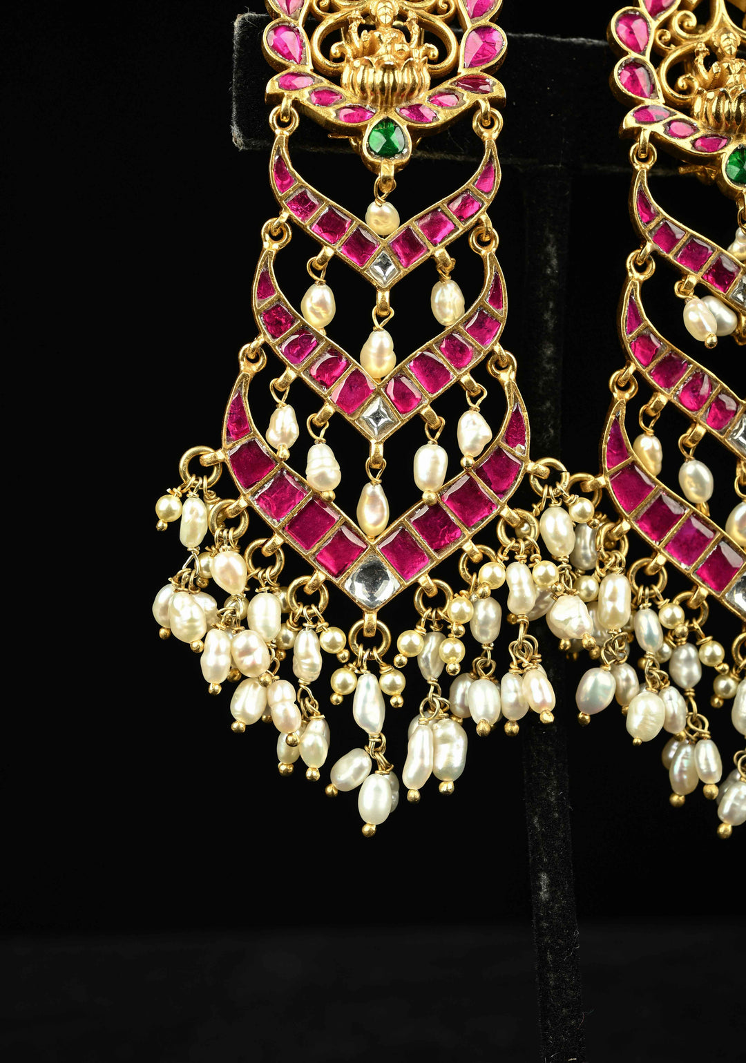92.5 Pure Silver, Gold Plated Jhoomar Chandelier Earrings