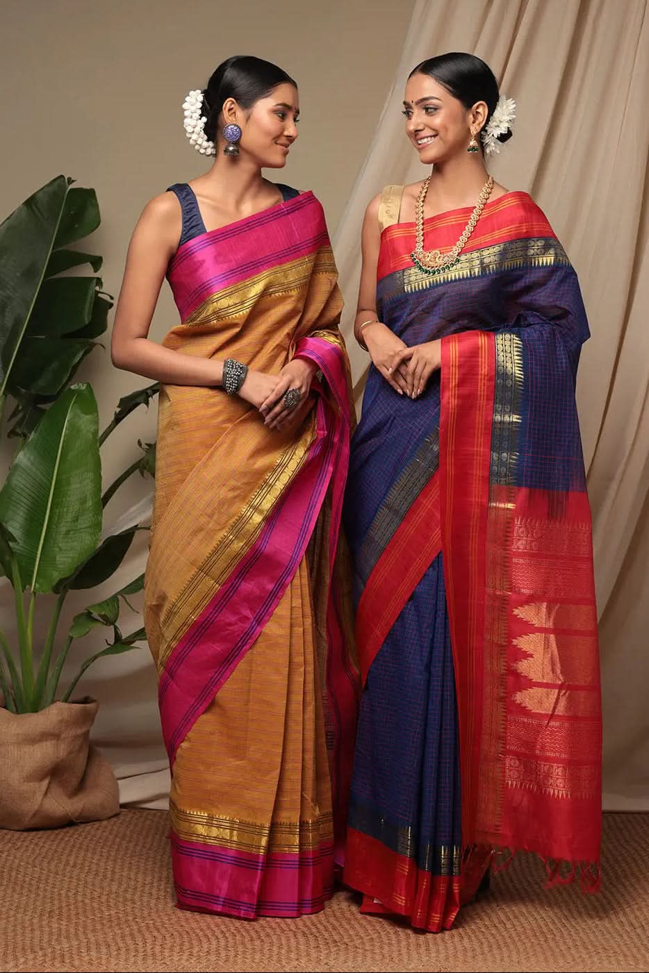 Handloom Honey Yellow Pure Cotton Kanchi Saree With Pure Silk Border And Pallu | SHOBITAM