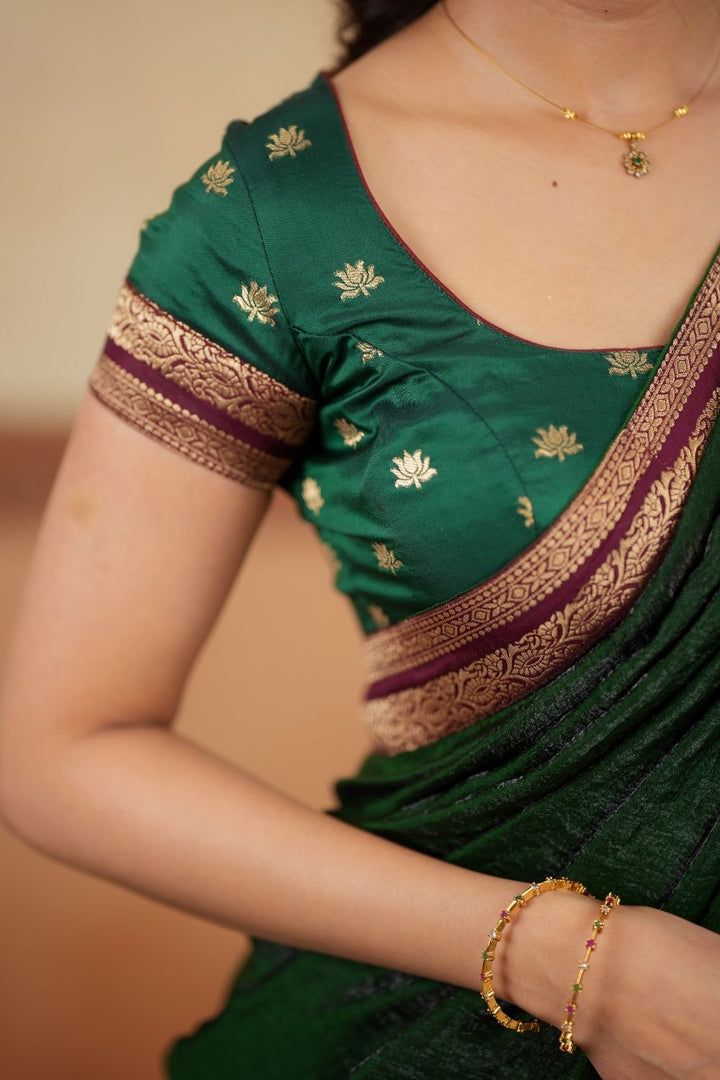 Shravya Green Halfsaree (Set of 3) | SHOBITAM