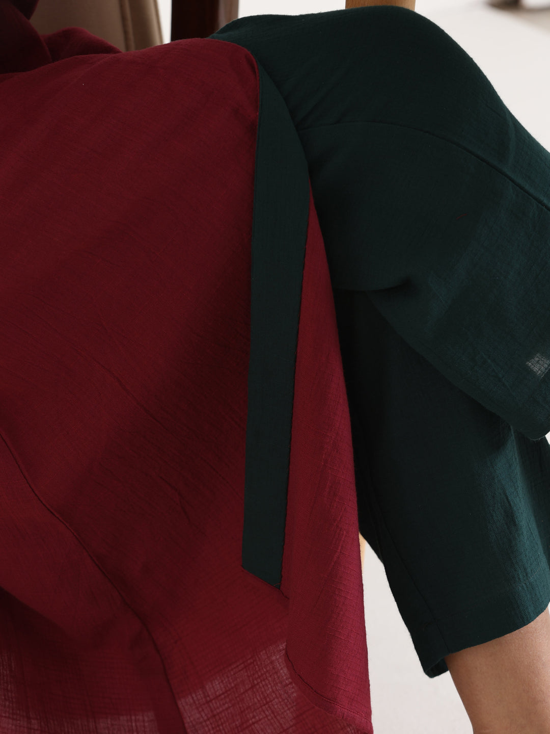 Maroon Placket Kurta Pant Set | SHOBITAM