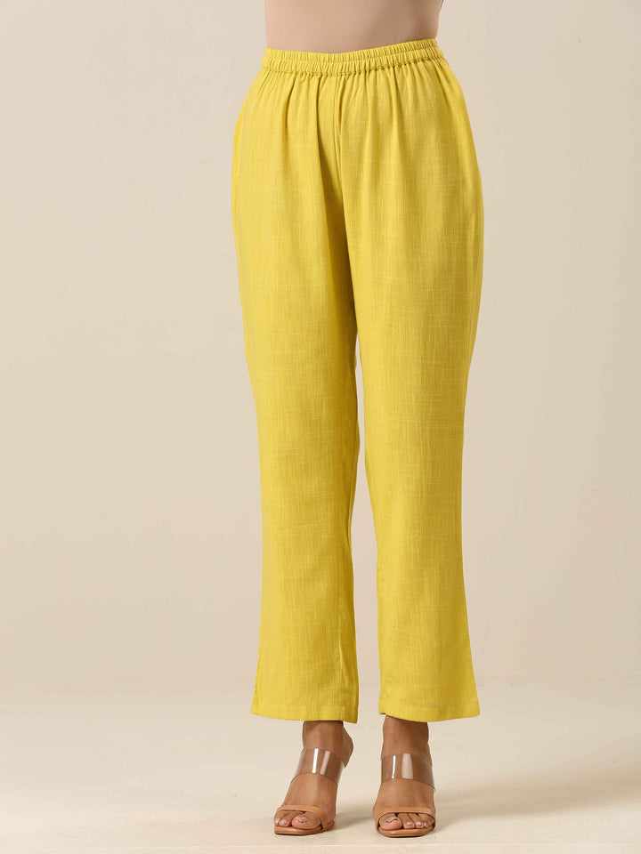 Lime Slub Texture Relax Fit Co-Ord Set | SHOBITAM