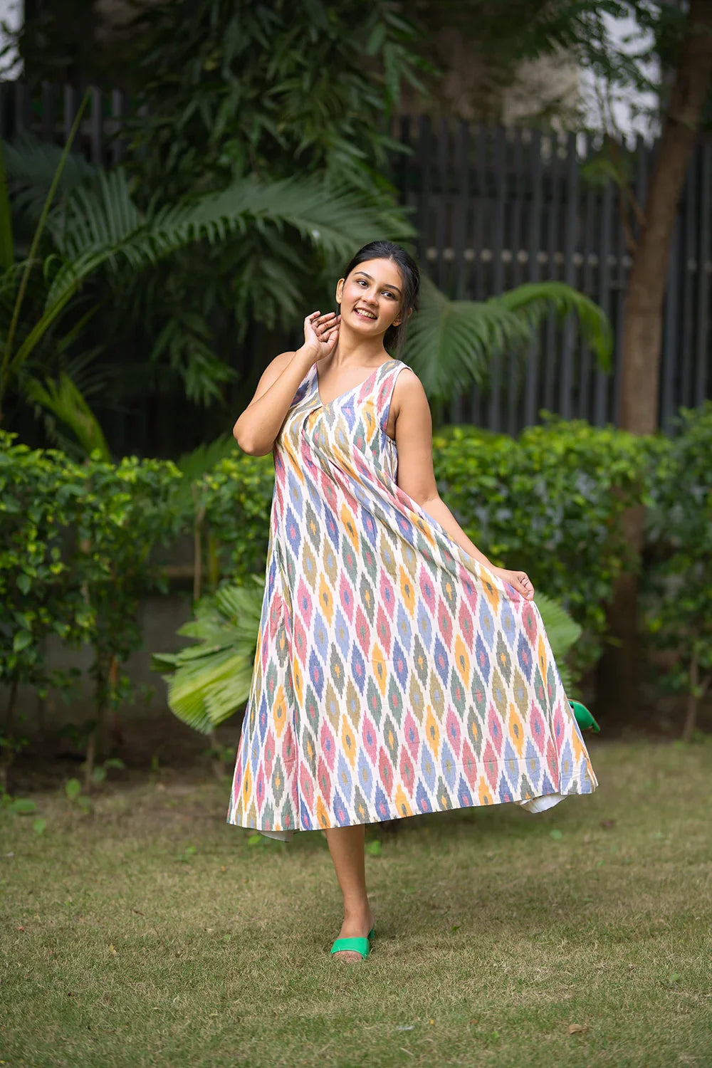 Casatta Ikkat Cotton Dress | SHOBITAM