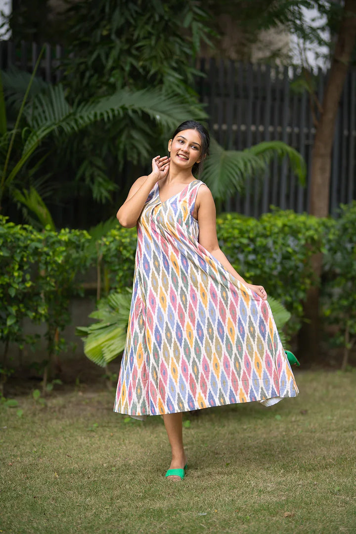 Casatta Ikkat Cotton Dress | SHOBITAM