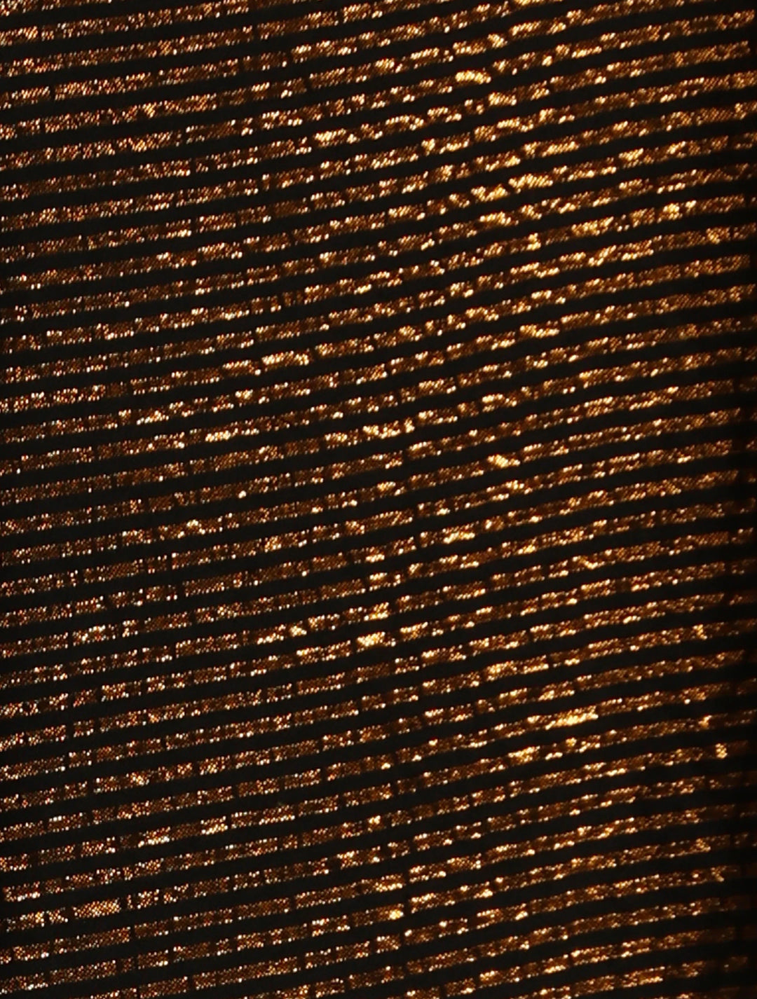 Black Cotton Gold Striped Saree With Unstitched Blouse | SHOBITAM