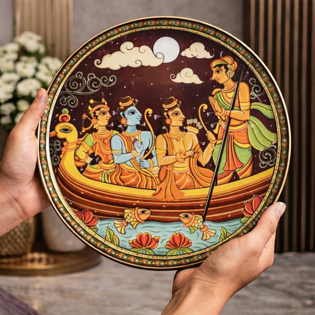 Ramayan Bengal Pattachitra Wall Plates -Set of 3