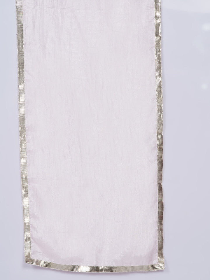 Girls Gotta Patti work Kurta frock with Sharara and Dupatta - Baby Pink | SHOBITAM