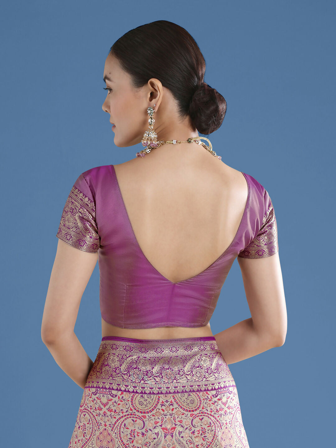 Beige Banarasi Semi Silk Saree With Traditional Paisley Weaves | SHOBITAM