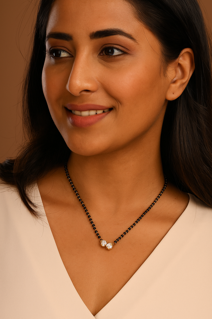 92.5 Sterling Silver American Diamond Mangalsutra | SHOBITAM