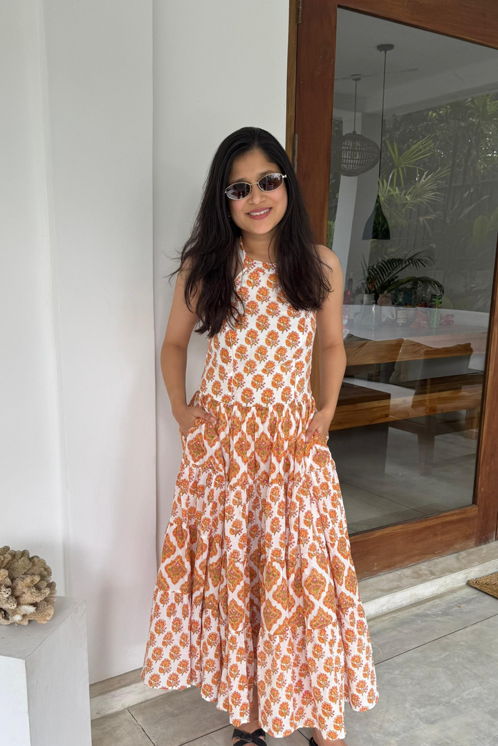 Chandan Halter Neck Dress | SHOBITAM