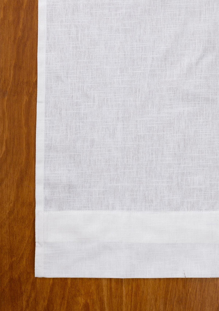 Solid Linen Cotton Blend textured curtain for Living room & bedroom - Light Reduction - White Single Piece | SHOBITAM