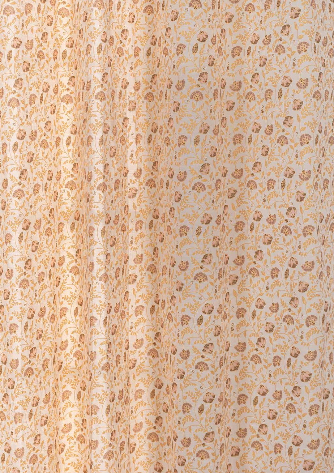 Calico 100% cotton ethnic sheer curtain for living room - Light filtering - Amber - Single Piece | SHOBITAM