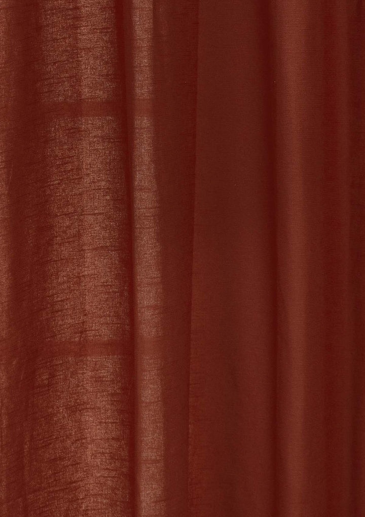 Solid Brick Red 100% cotton plain curtain for bedroom - Room darkening - Single Piece