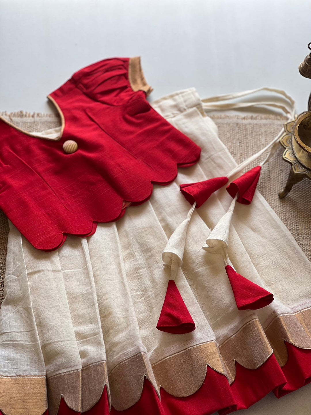 Arshi Crop Top and Skirt - Onam Edit Express | SHOBITAM