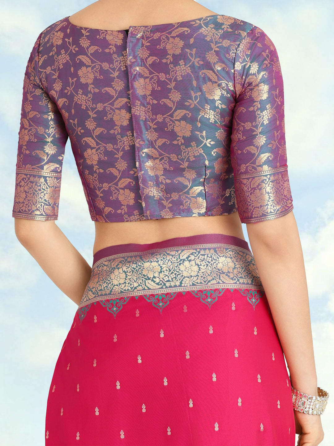 Banarasi Silk Pink Color Weaving Saree  | SHOBITAM