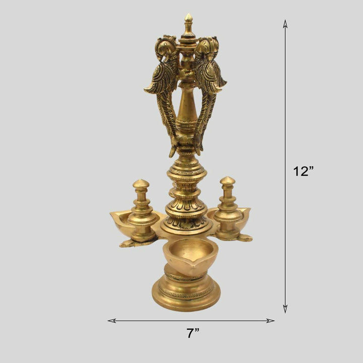 BRASS PEACOCK DIYA 12*7*7 | SHOBITAM