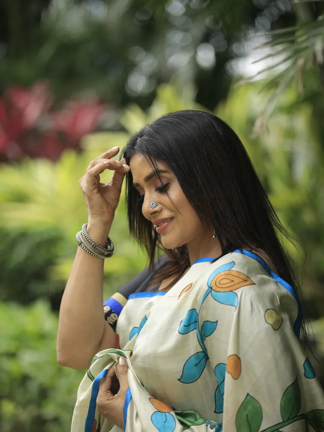 Ushn Kalamkari Saree | SILK MARK CERTIFIED | SHOBITAM